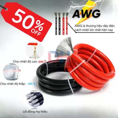 Dây điện Silicon 04 | 08 | 10 | 12 AWG chống cháy chịu nhiệt cao chịu tải cao